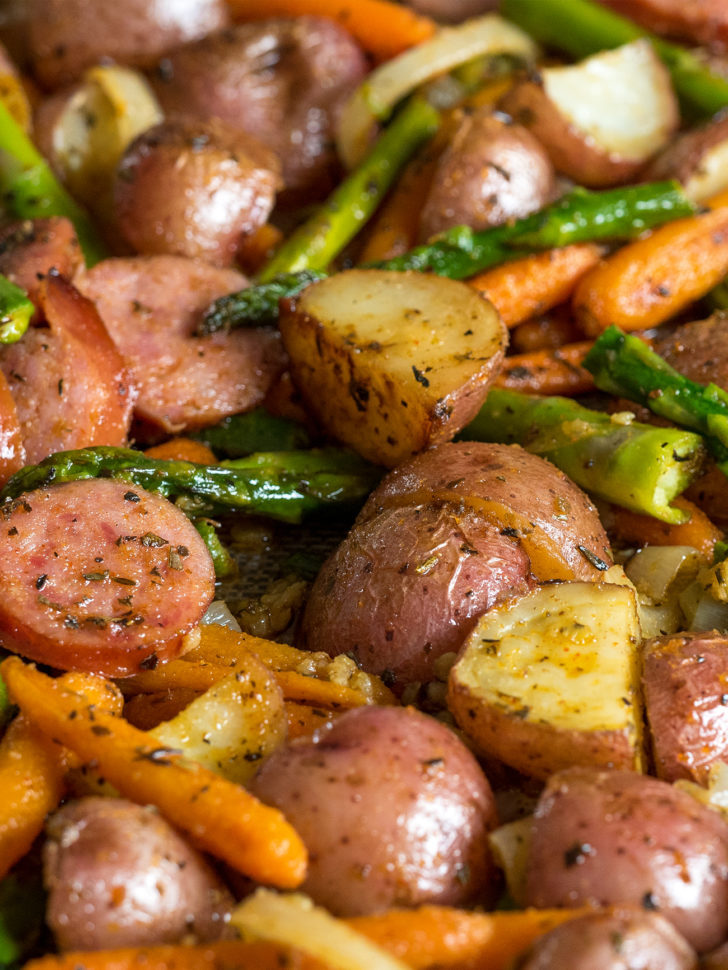 Kielbasa Veggie Sheet Pan Dinner