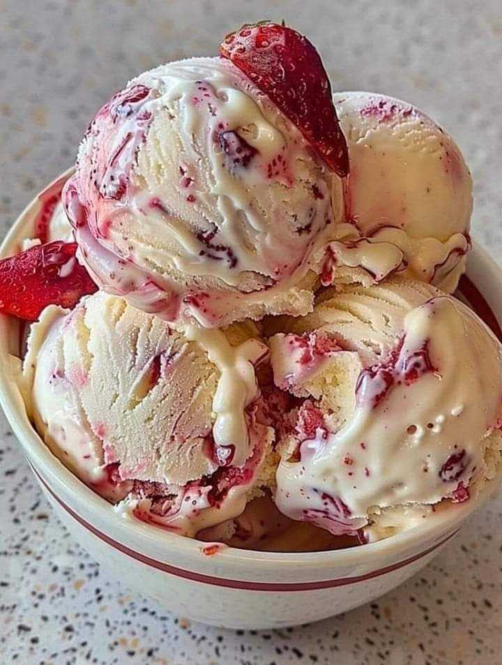 Strawberry Vanilla Bean Ice Cream